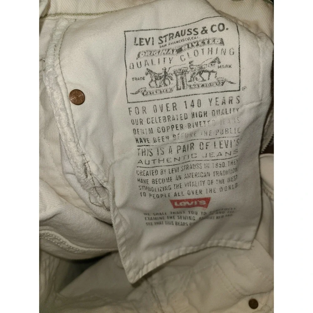 VTG Levis 550 White Jeans Womens Relaxed Tapered Leg High Rise Zip Fly 90s 30x32